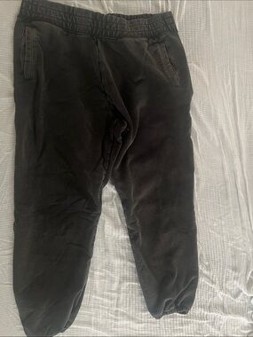 aerie Black Elastic-Waist Jogger Sweatpants with Pockets